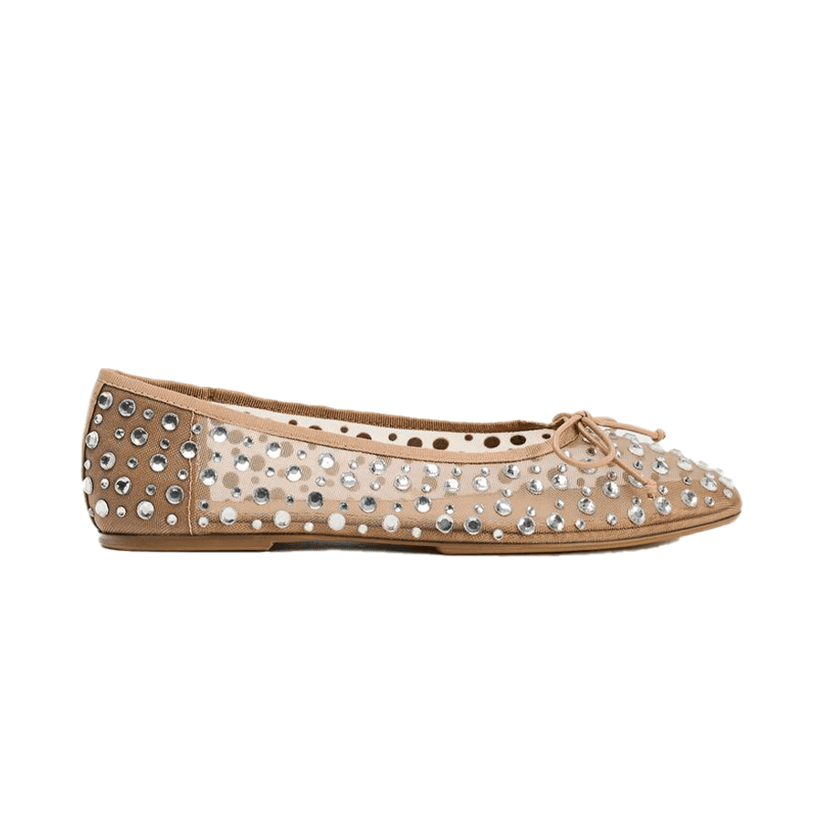 Zara mesh ballet flats with rhinestones