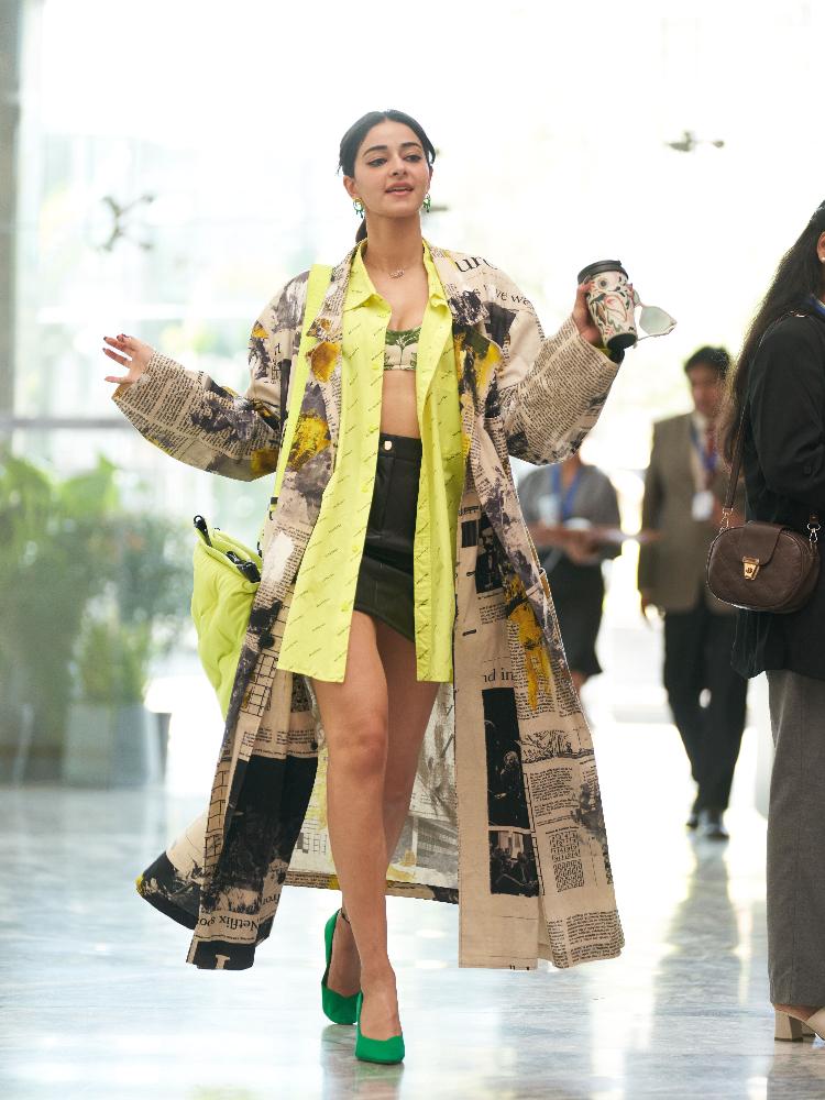 Ananya Panday in a scene from Call Me Bae wearing Yohji Yamamoto coat