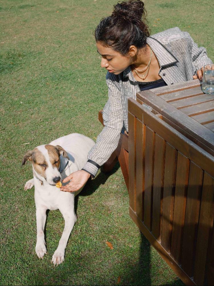 The designer Ruchika Sachdeva in her studio garden
