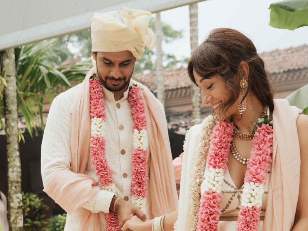 Vandana Verma and Shiv Burman at their wedding in Goa