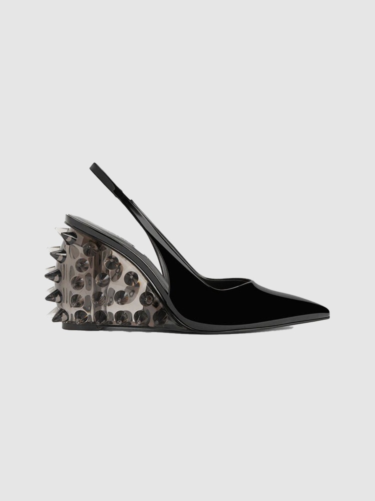 Charles & Keith X Chet Lo Patent Spike-Heel Slingback mules