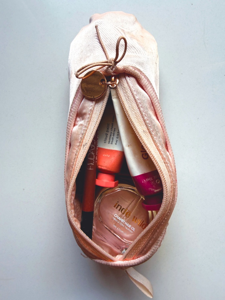 A peek into her ballet shoe shaped makeup kit