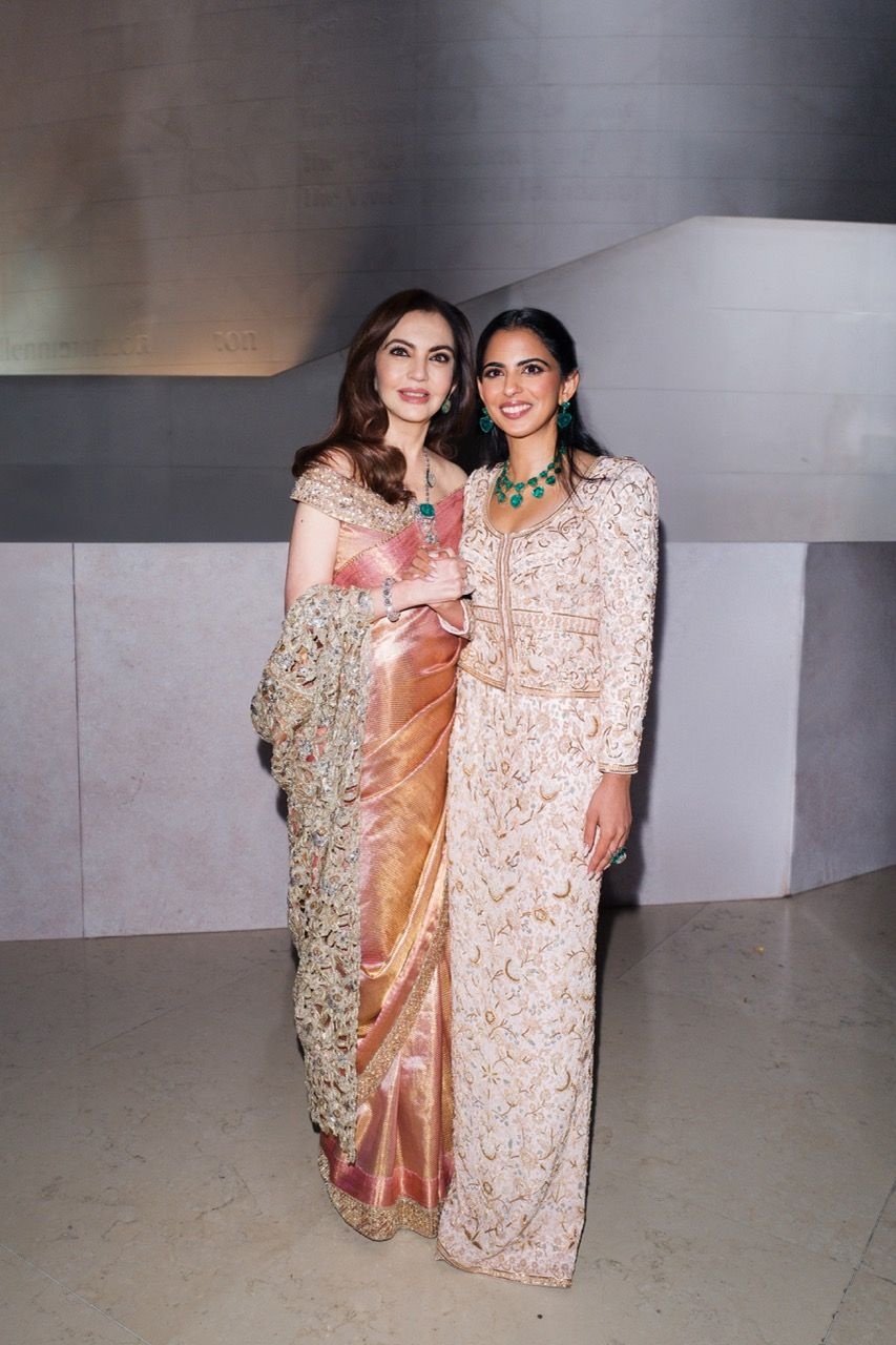 Nita Mukesh Ambani and Isha Ambani at the Pink Ball