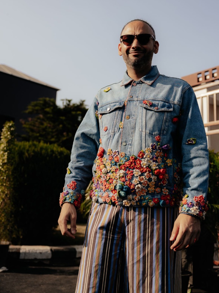 Entrepreneur and art collector Jaiveer Johal wearing péro