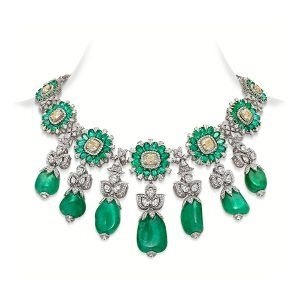 Marquis de Chartreuse Emerald Necklace, Bridal Layering, The Nod Mag