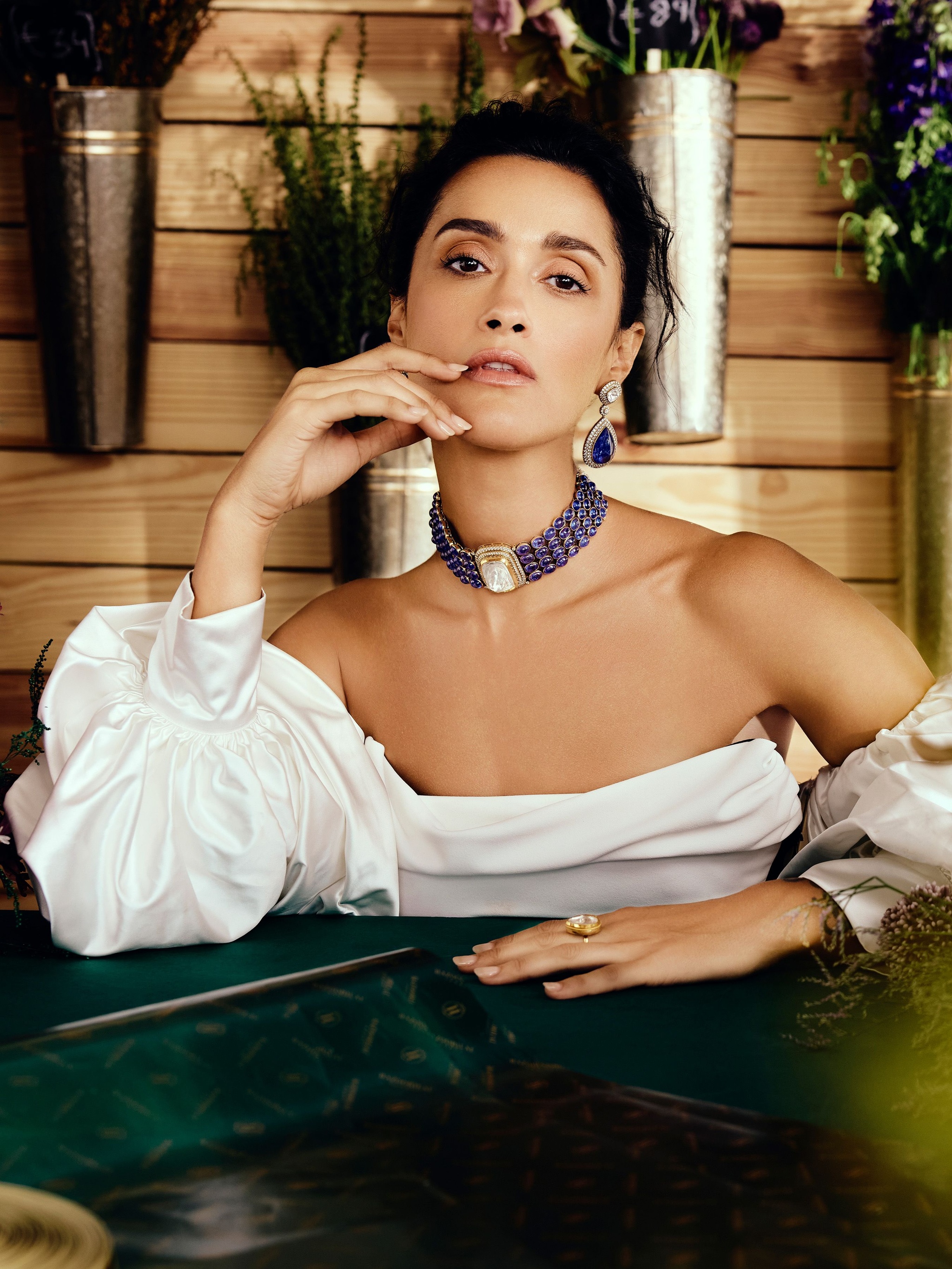 Tanzanite Choker with uncut diamonds