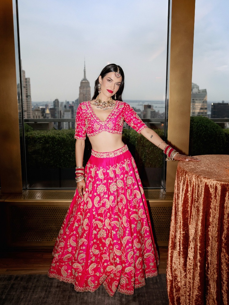 The bride in a lehenga by Surbhi Shah