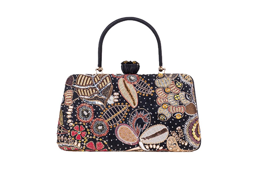 Rigel black satin trapeze bag, Aisha Rao 
