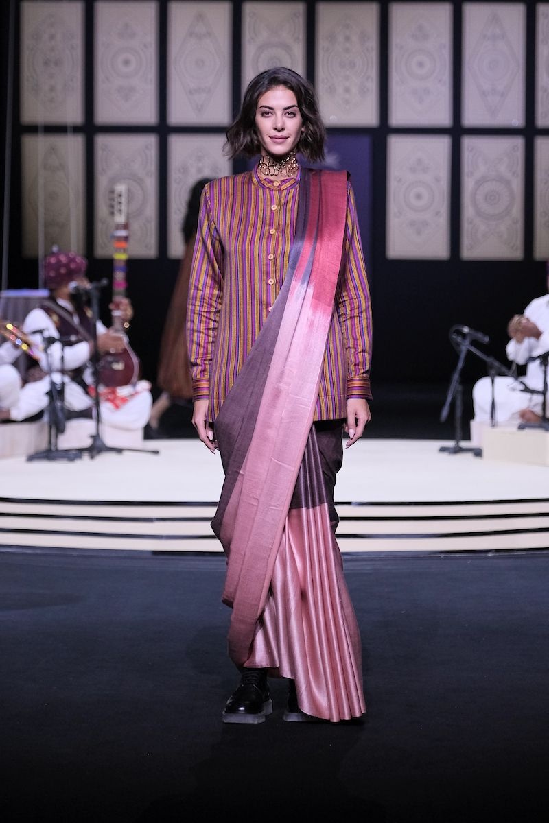 Runway looks from Manodhiya's collection Alaicha at Lakmé Fashion Week