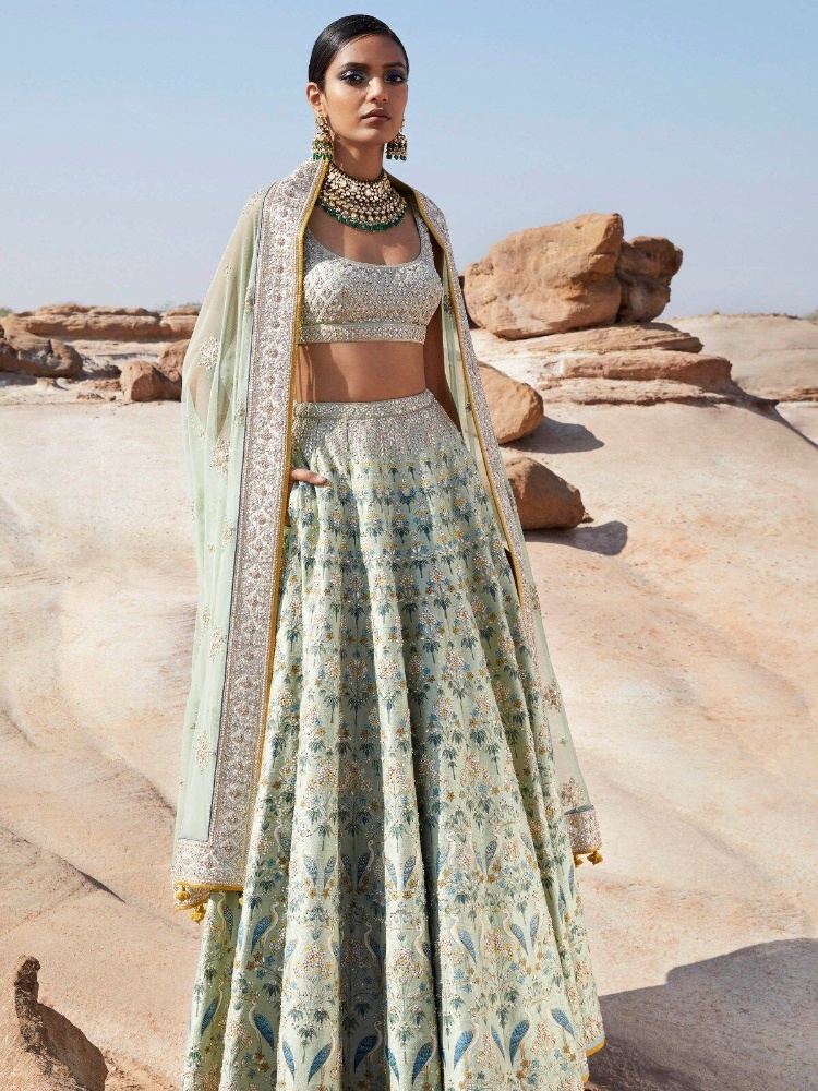 A hand painted and embroidered lehenga by Anita Dongre