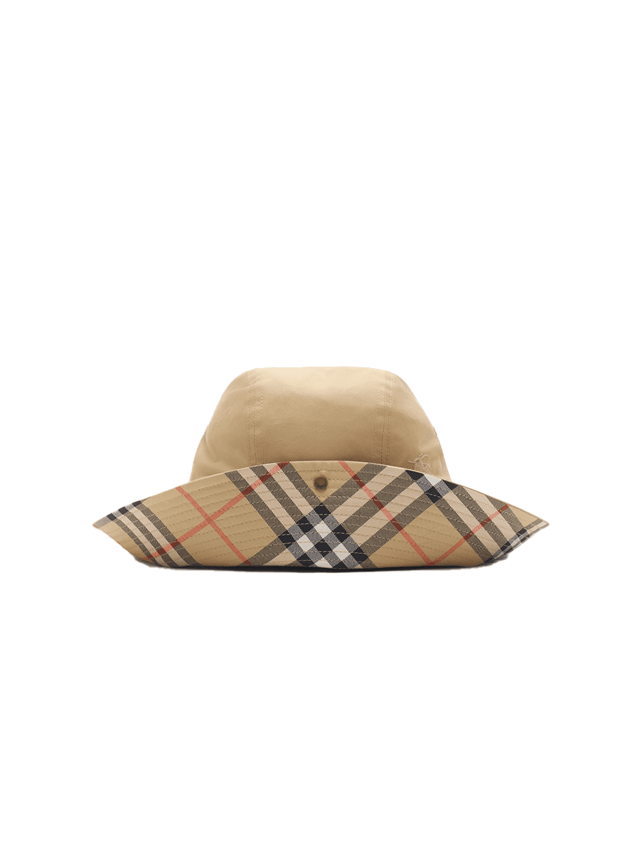 Burberry Check Brim Gabardine Hat