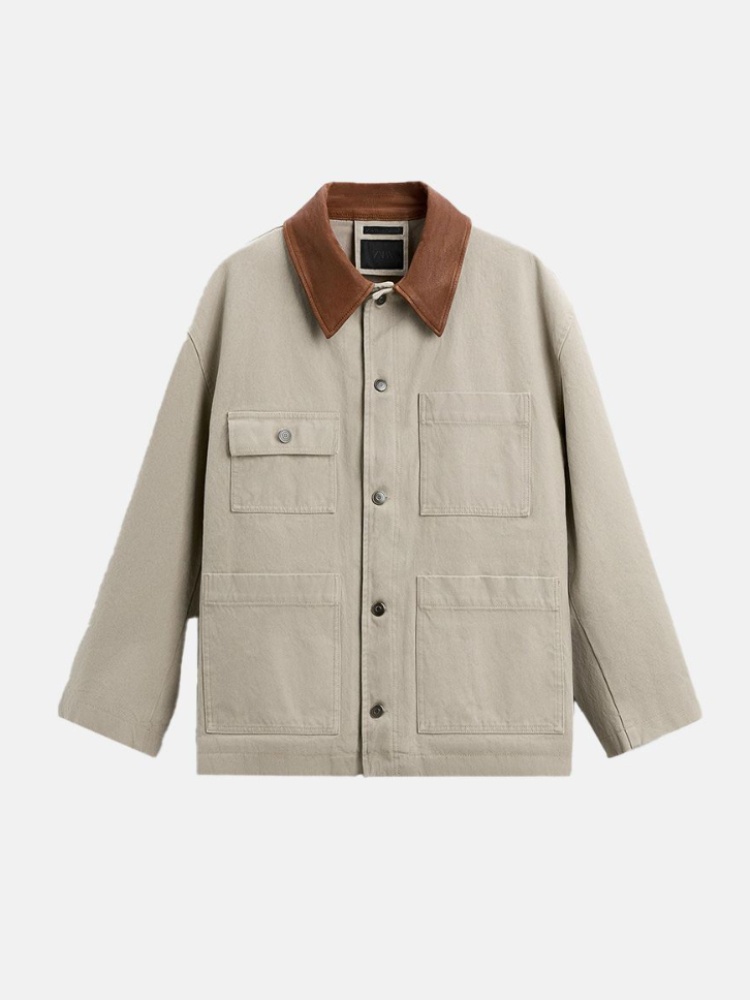 Zara jacket with contrast collar and pockets