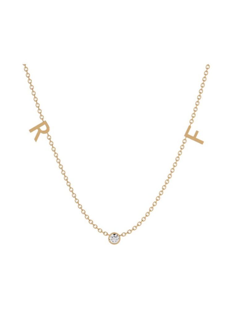 Raf gold and diamond initial necklace