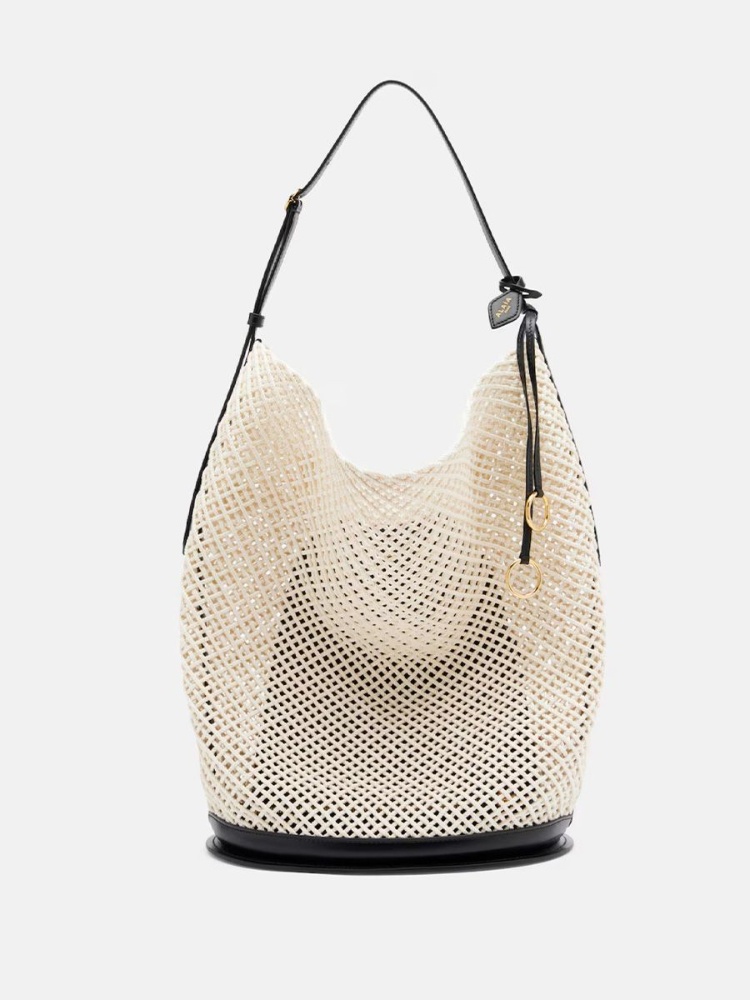 Hip large leather-trimmed bucket bag, Alaïa, ₹ 2,52,154 approx