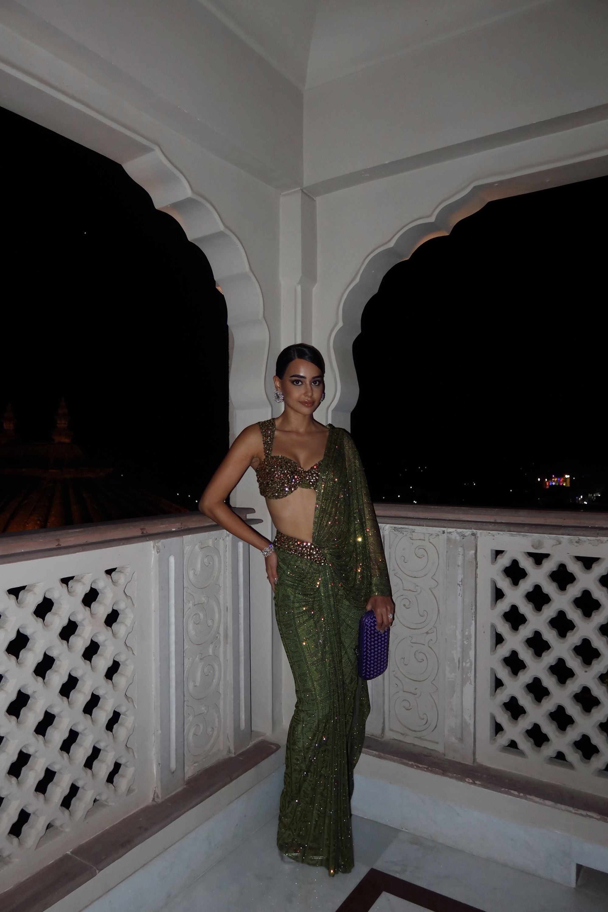 Arushi Mehra in a green saree from IRTH 