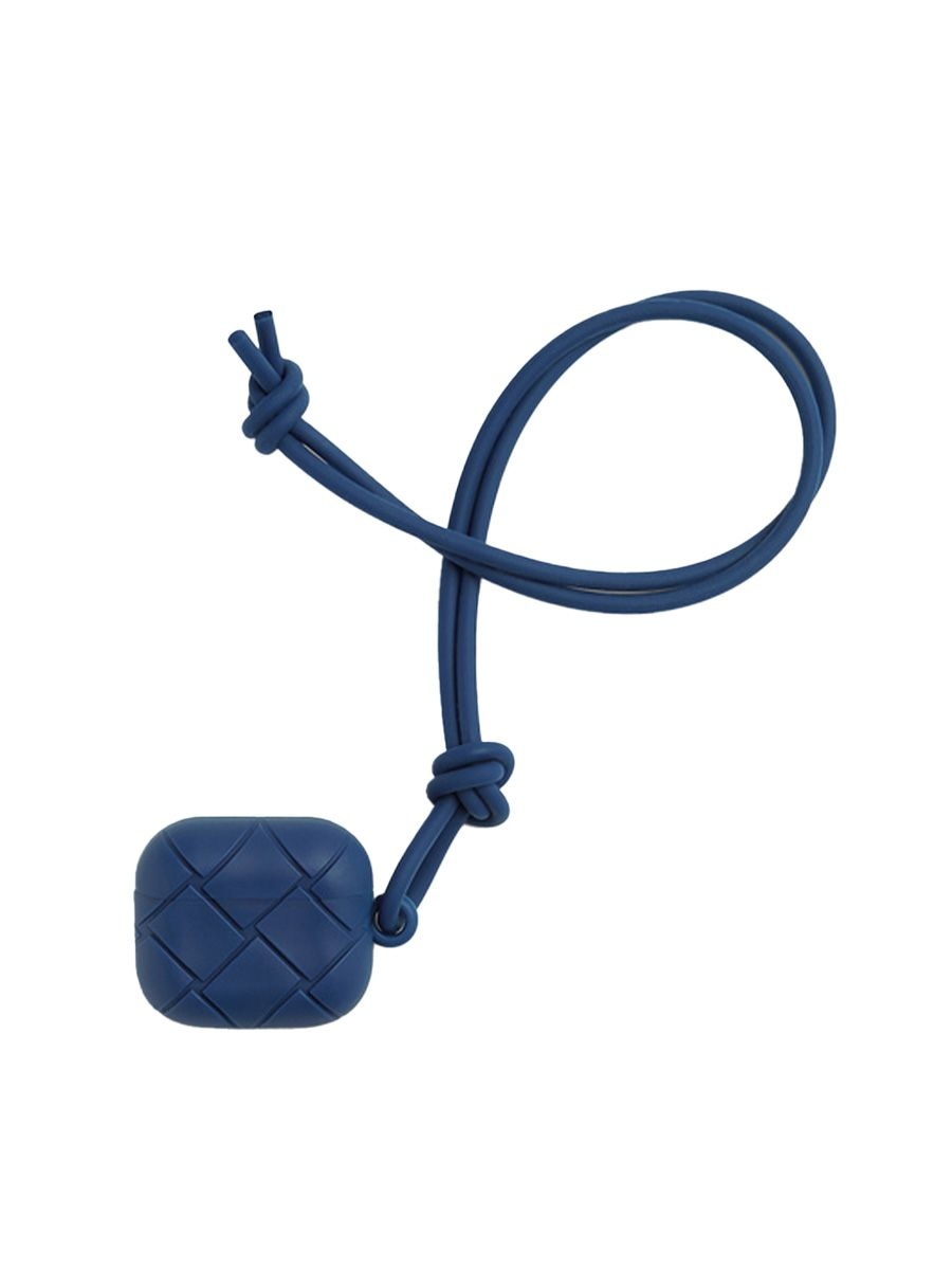A blue designer Airpods Pro case by Bottega Veneta