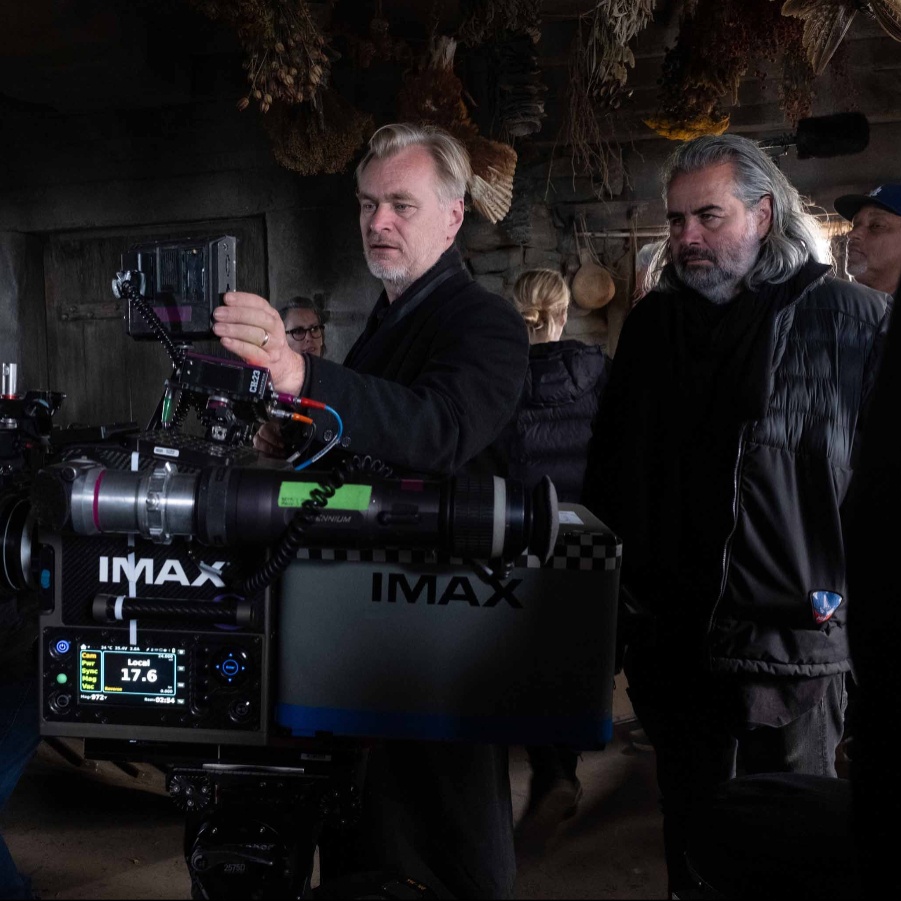 Christopher Nolan on the set of The Odyssey
