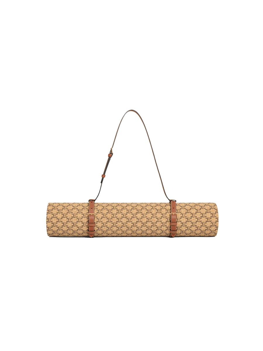 Celine Yoga Mat In Cork With Triomphe All-over Print