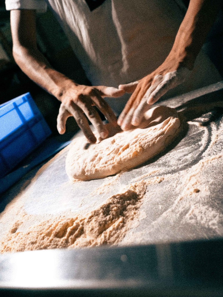 Pizza dough made with a blend of Indian and Italian flours