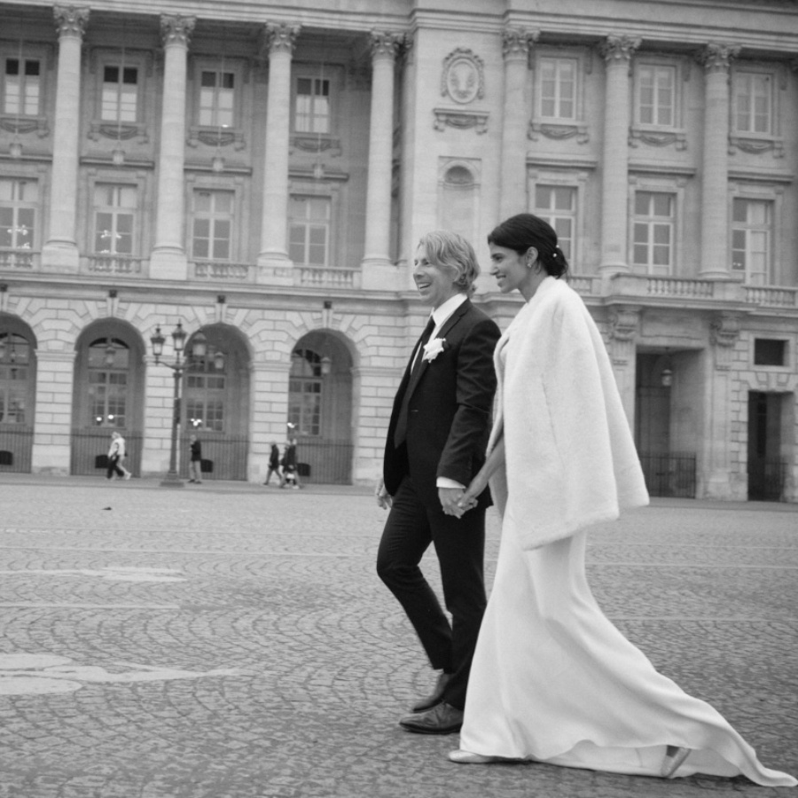 Pooja Mor and Cameron Lamb were married in Paris