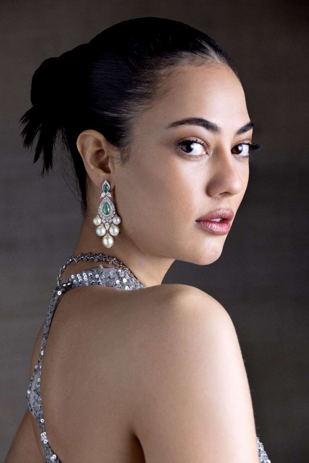 Diamond Emerald Drop Bridal Earrings, Bridal Layering, The Nod Mag
