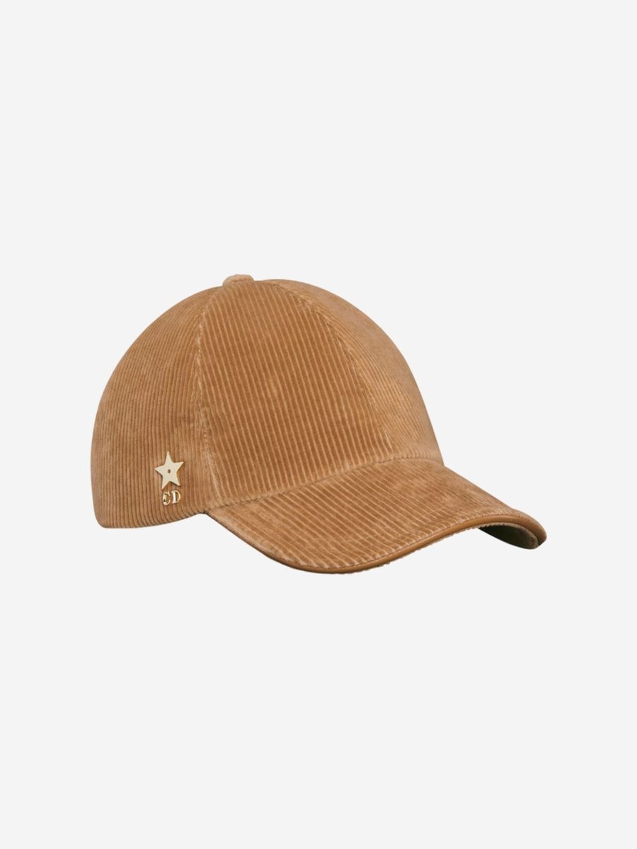 Dior D-Player Cap in camel corduroy
