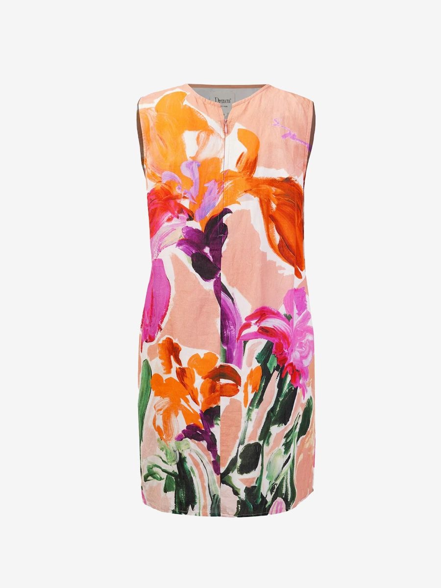 Drawn Sunset Fuschia Mini Dress