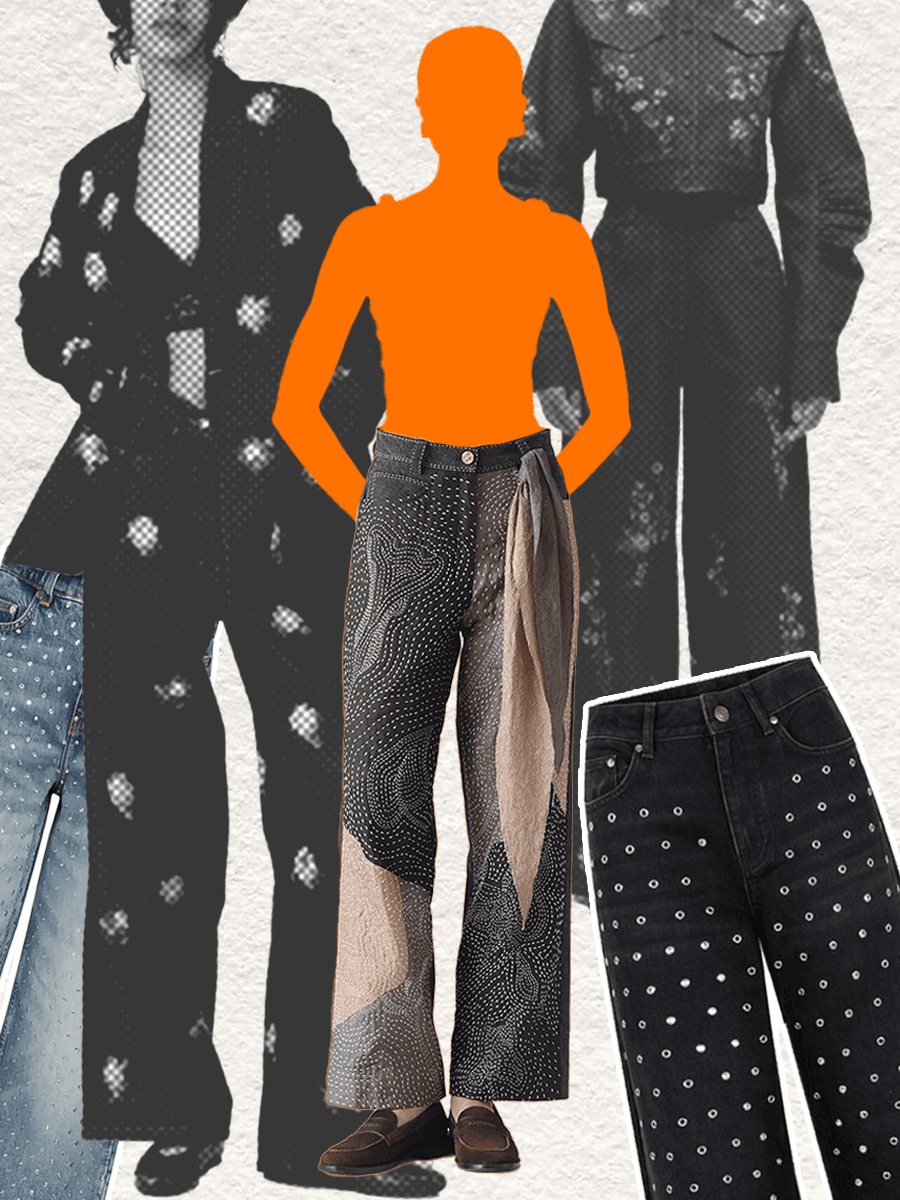 Embellished and embroidered jeans denim trend