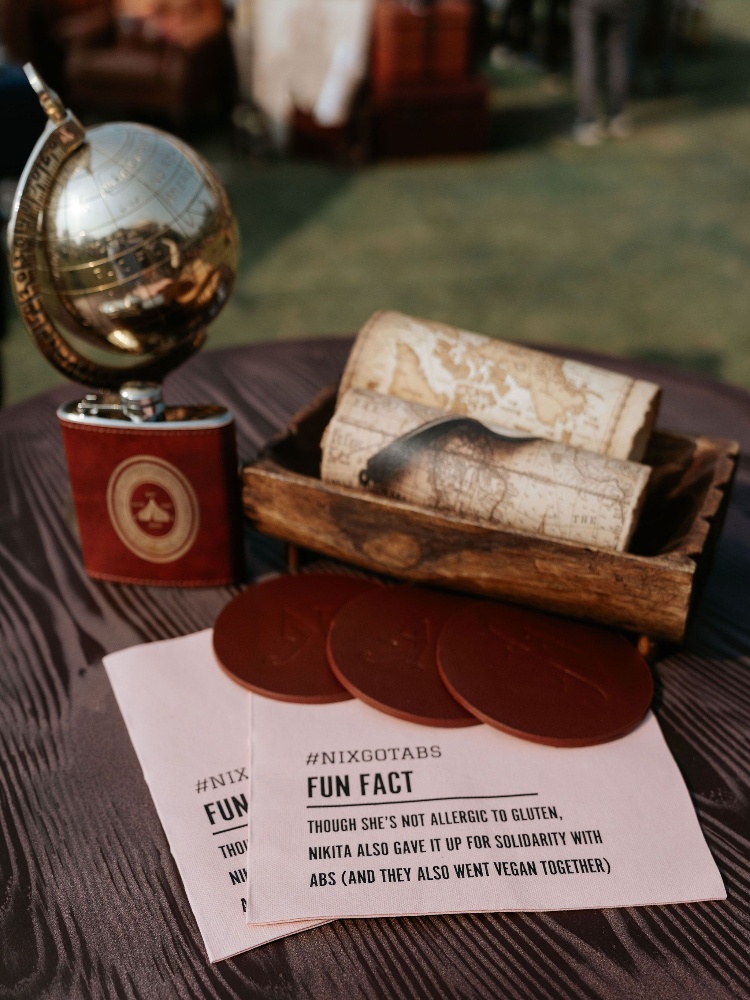 Personalised touches are dotted throughout the wedding