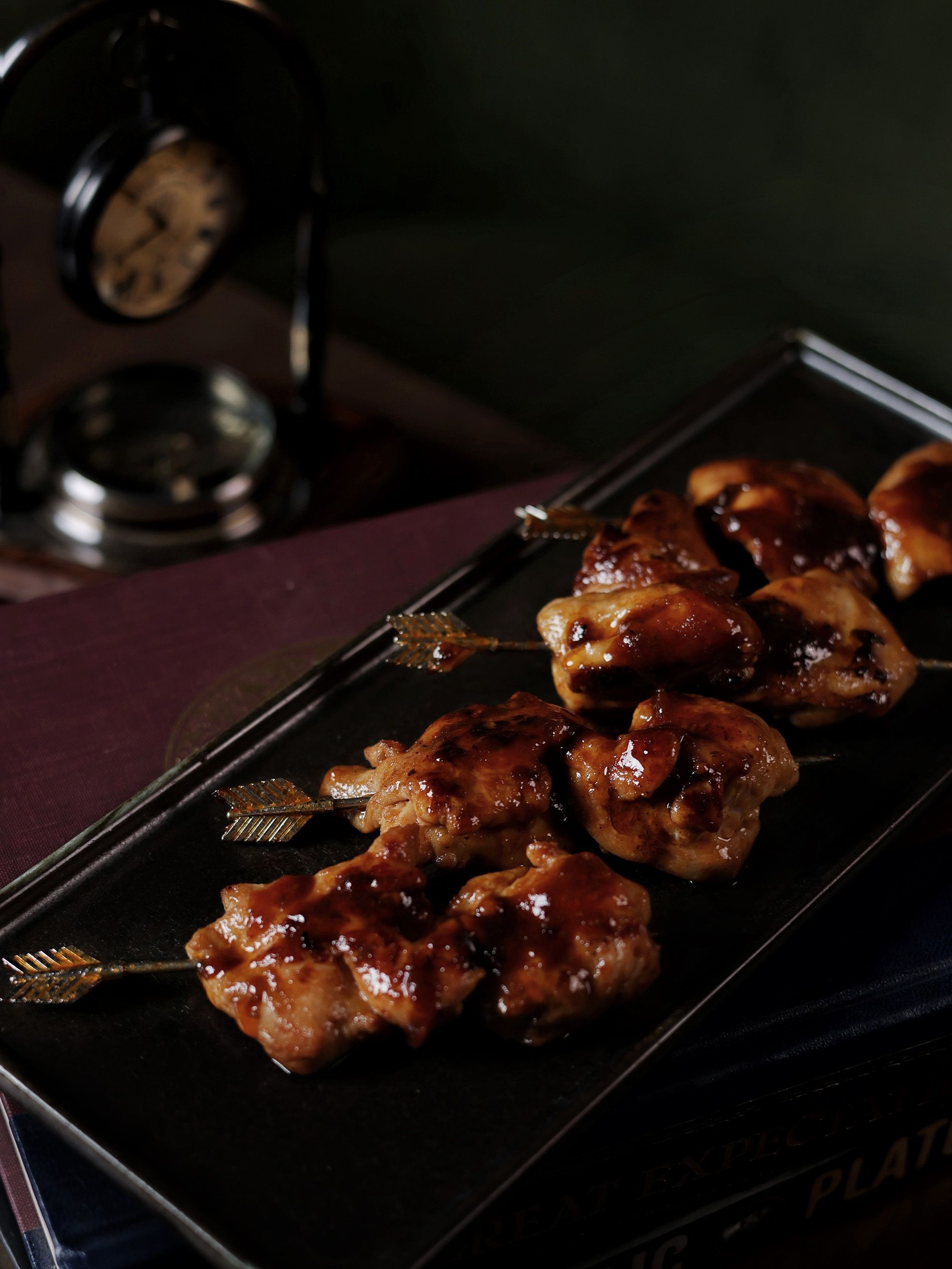 Glazed chicken skewers Mr Button The Nod 