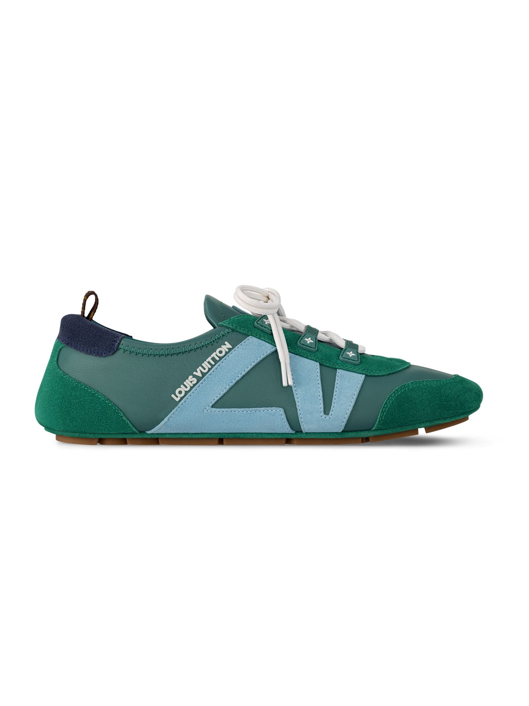 LV Sneakerina in Green Nappa Suede