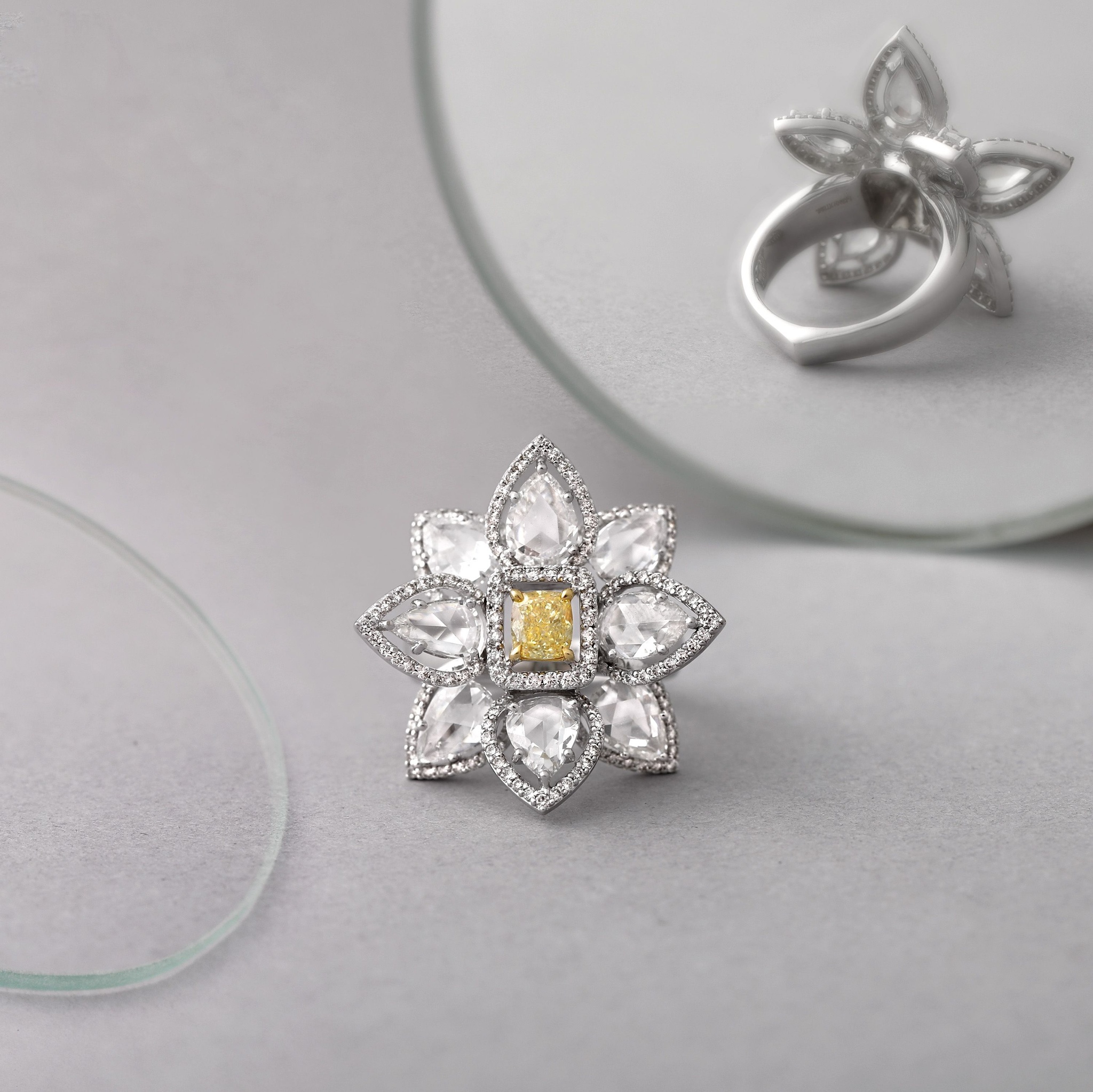 Golden Iris Diamond Ring, Bridal Layering, The Nod Mag