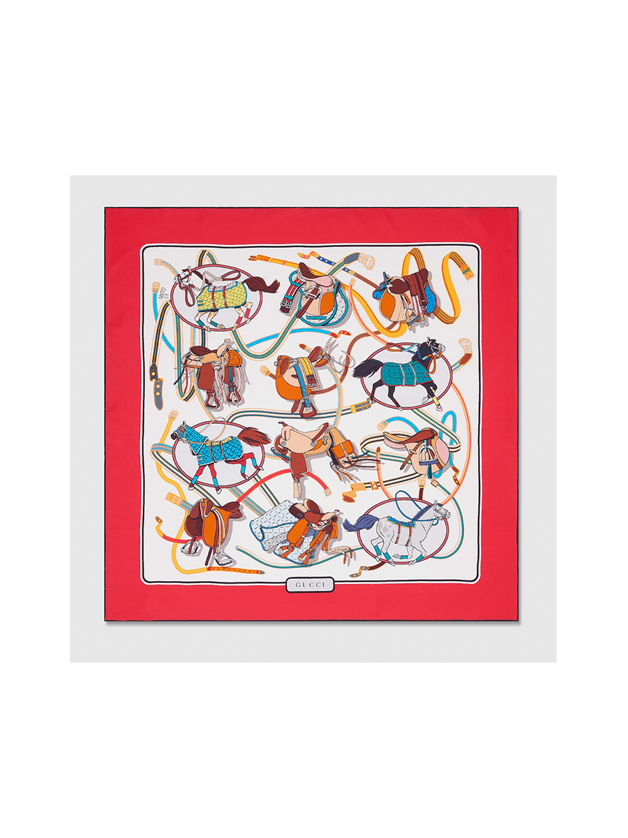 Gucci  90 x 90 project printed silk carré
