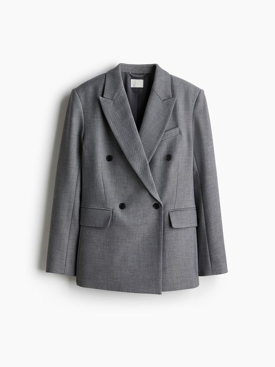 H&M waisted blazer in grey