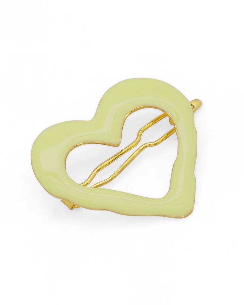 Green heart hair clip