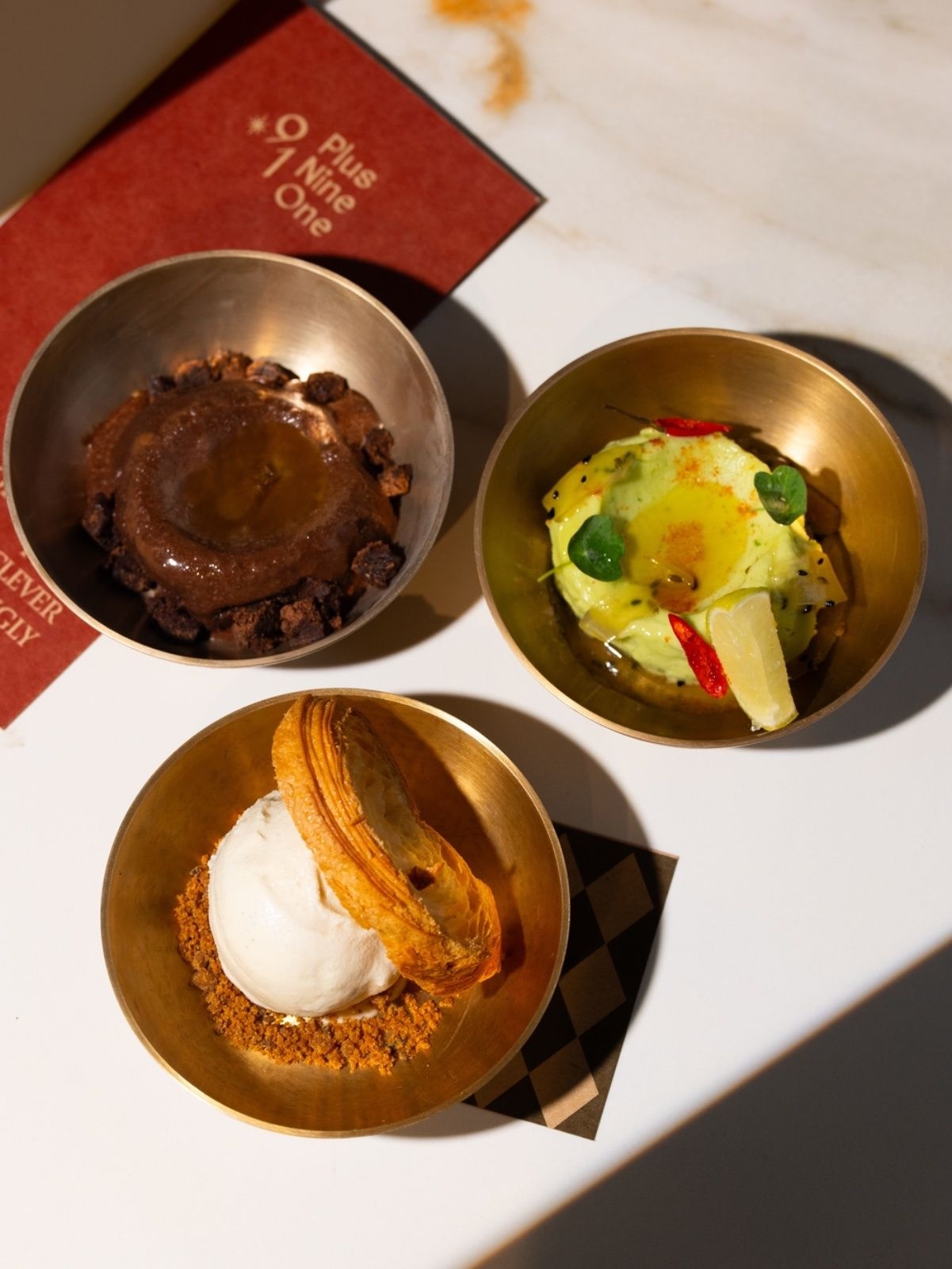 House icecreams and avocado sorbet Plus Nine One New Delhi