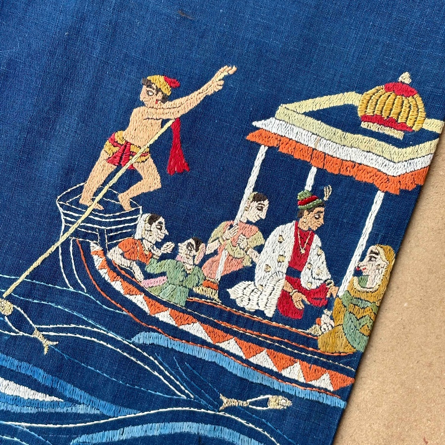 Close-up on an embroidered jacket
