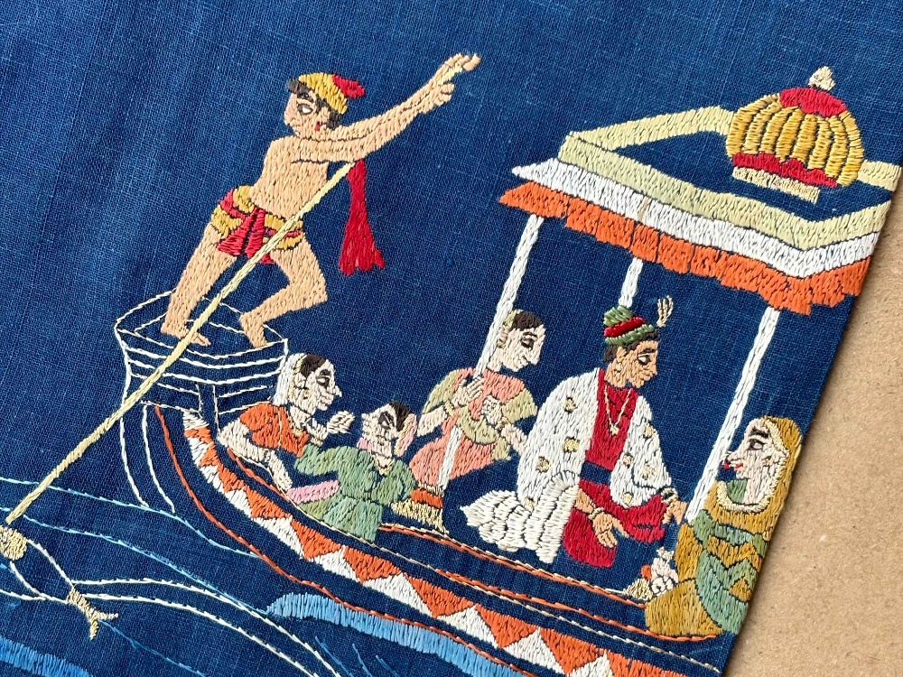 Close-up on an embroidered jacket