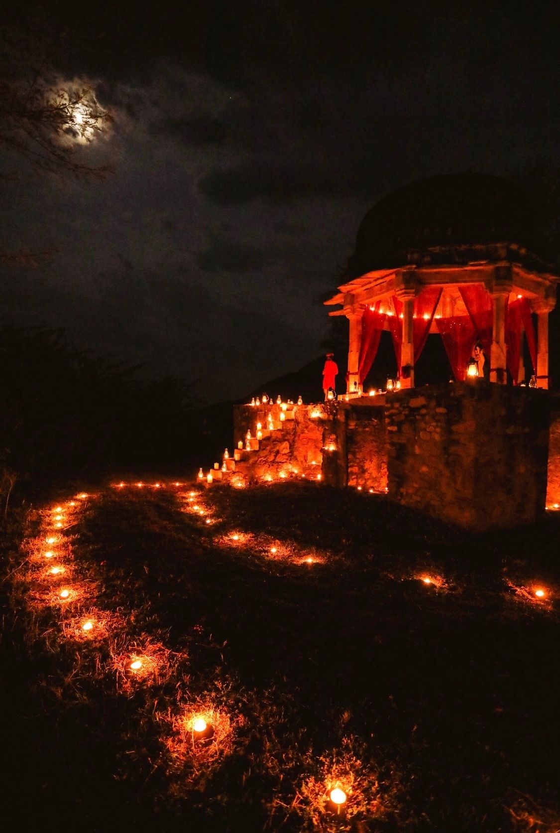 Aditya Shah and Sanchi Bohra's proposal in at Amanbagh in Ajabgarh