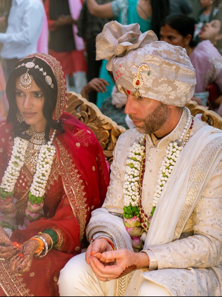 During their final wedding ceremony, right before it started raining