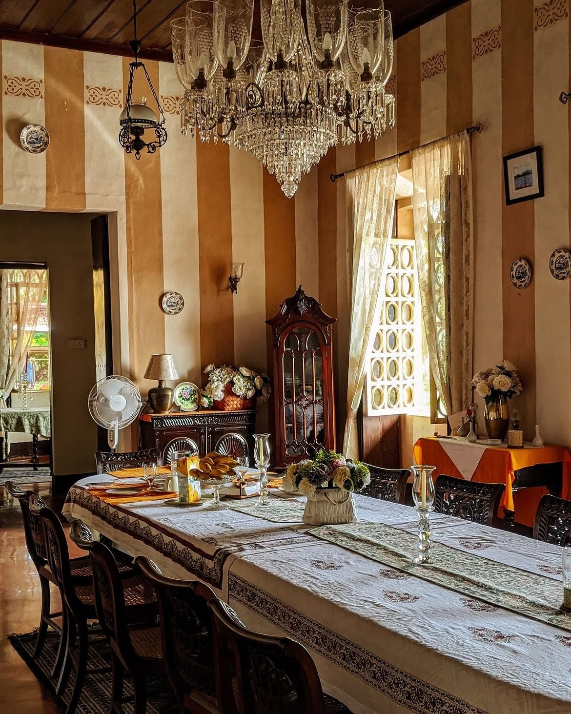 Dining area for a Goan-Portuguese feast