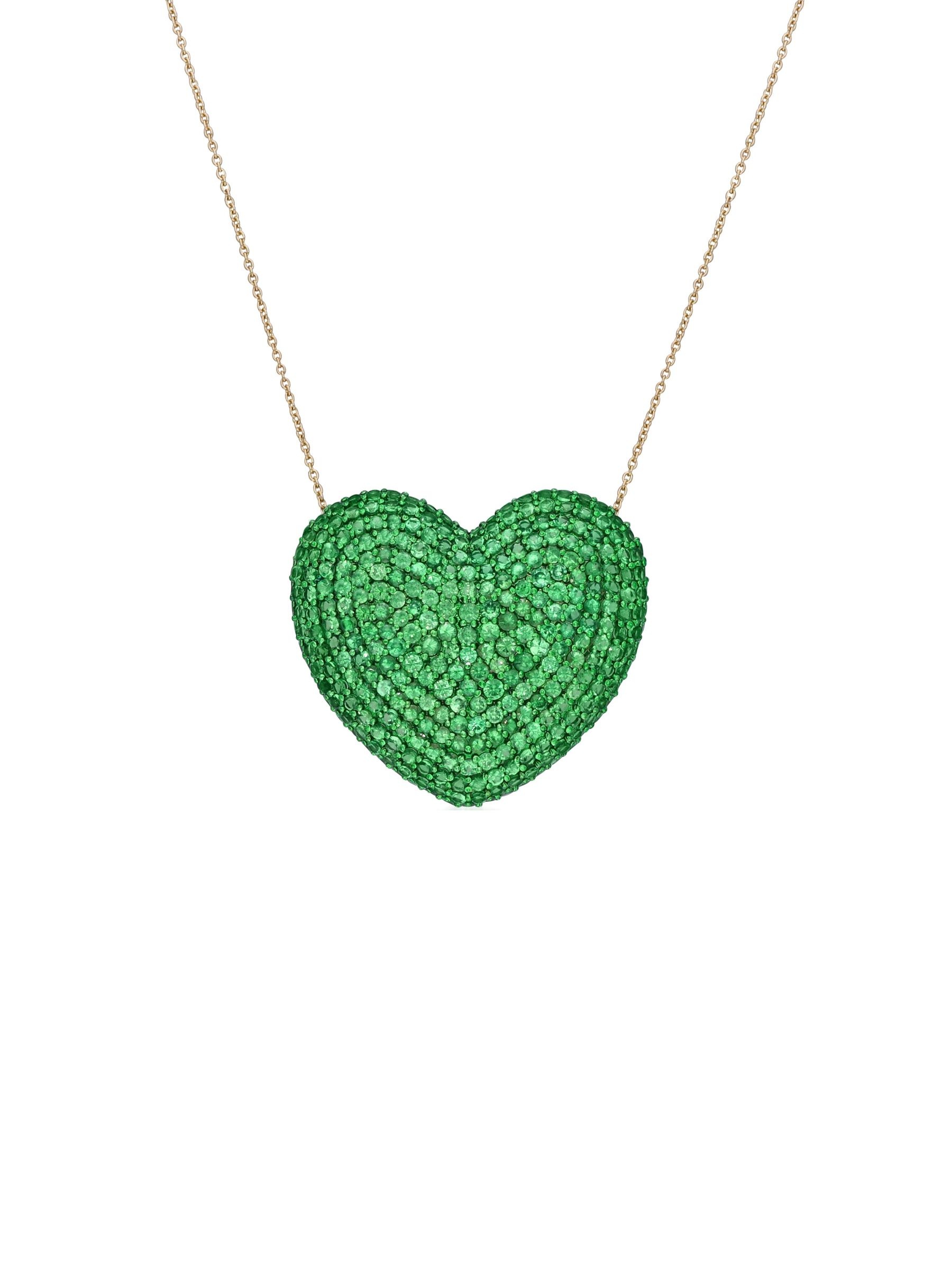 Classic tsavorite heart pendant, KAJ Fine Jewellery