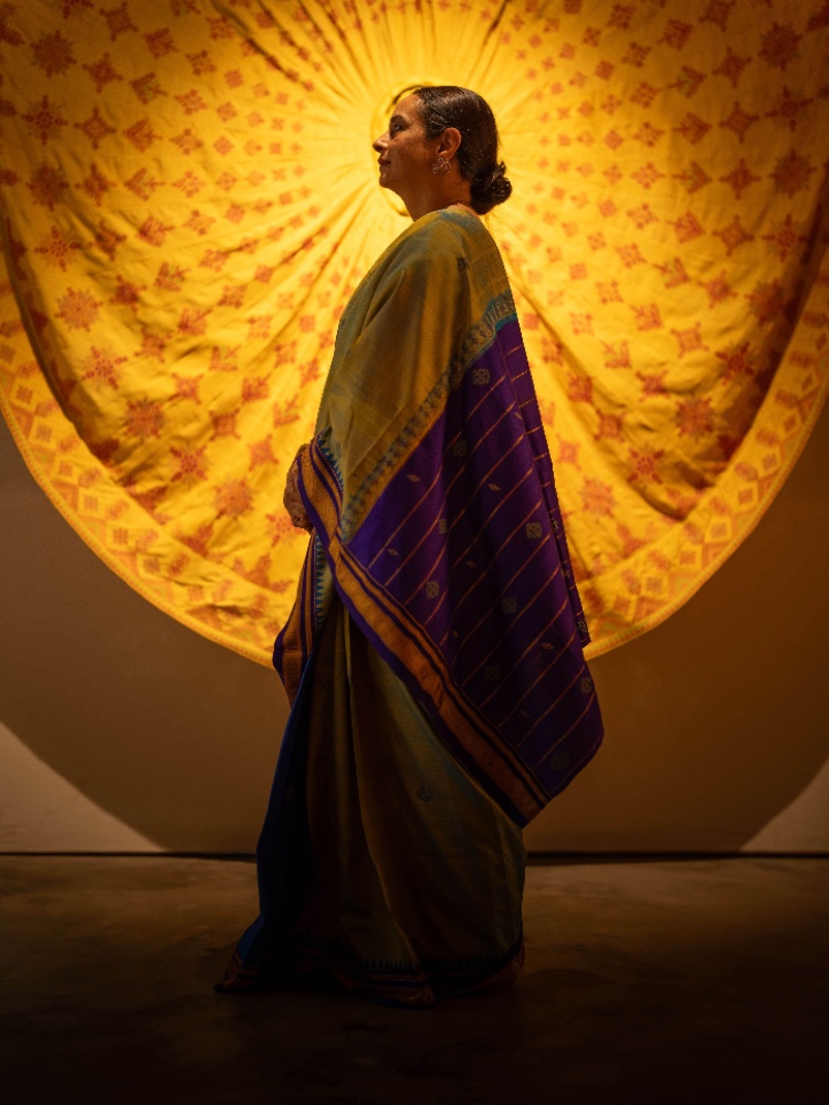Curator Lavina Baldota at the ‘Pampa: Textiles of Karnataka’ exhibition in Hampi