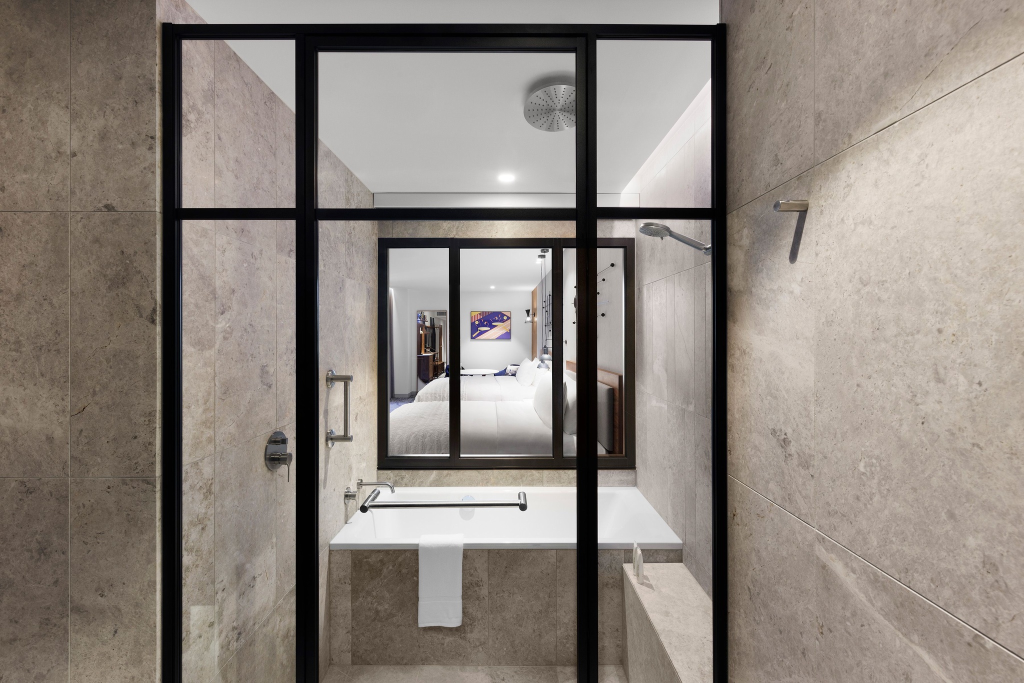 The marble clad bathroom