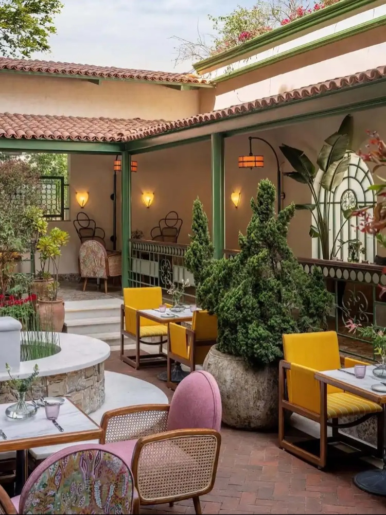 Vibrant outdoor seating