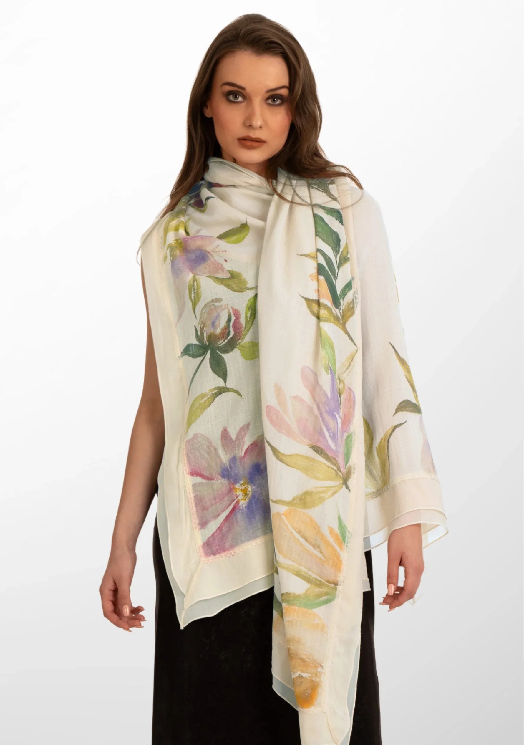 Beige Cashmere Scarf from Maneesha Ruia