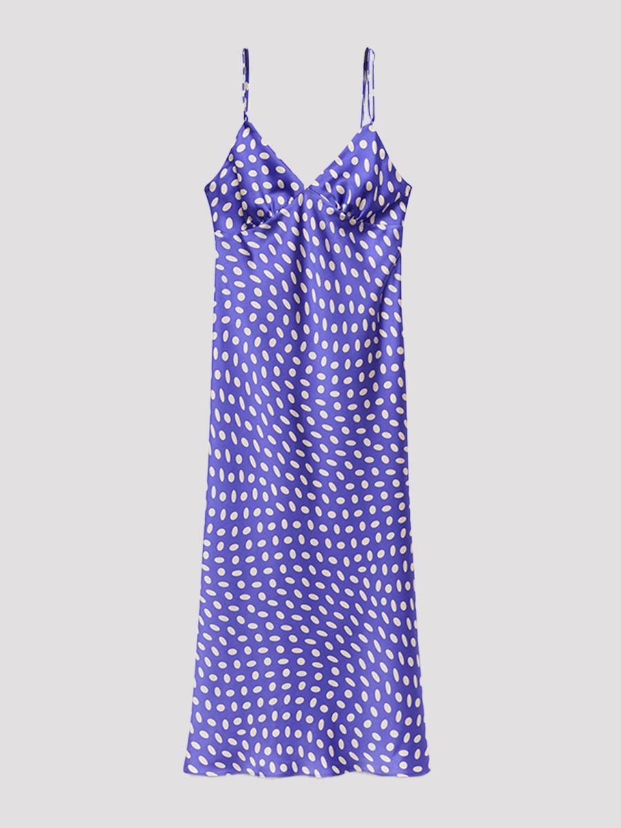 Satin-finish dress, Mango
