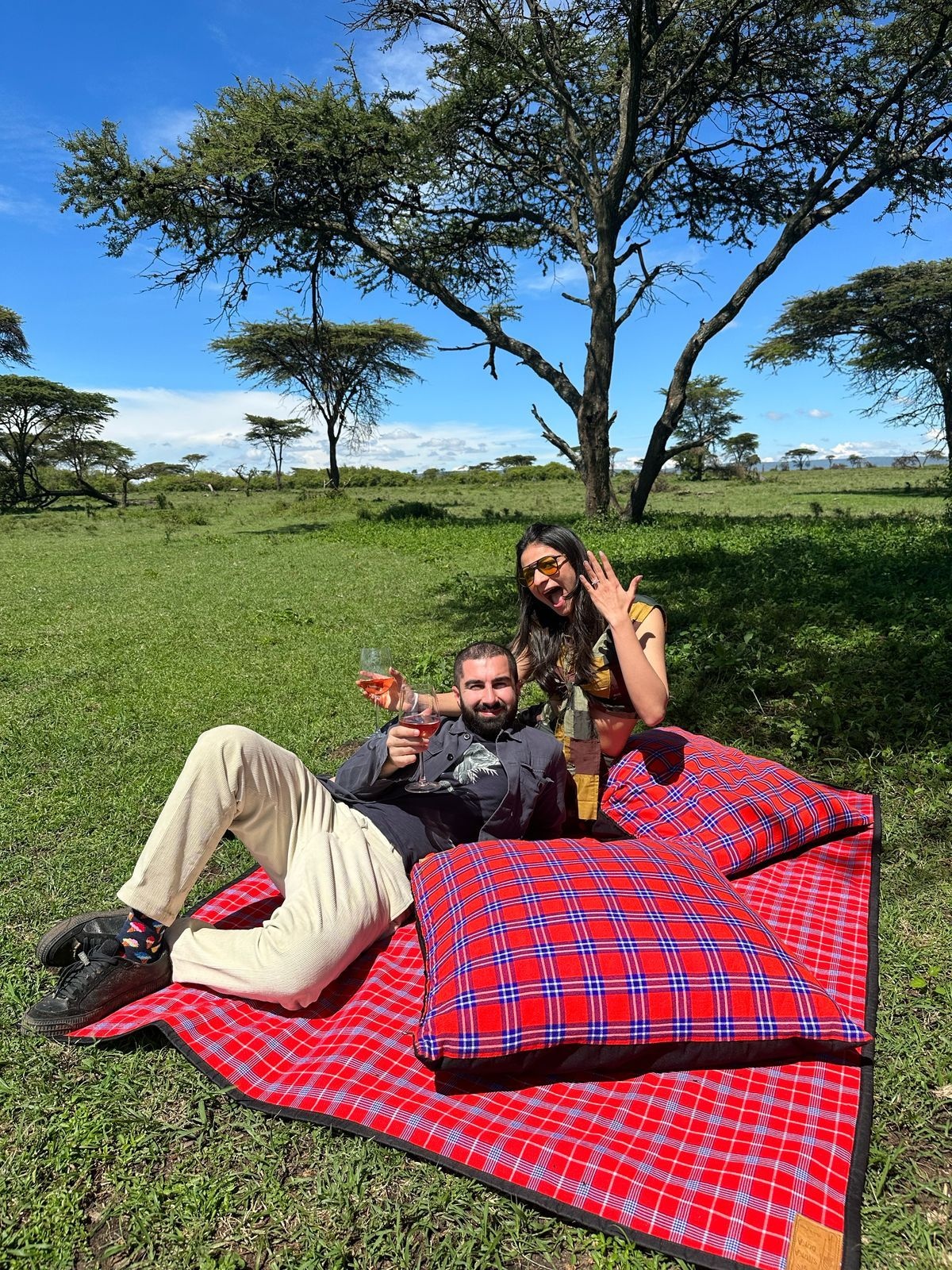 Rahul Vohra and Saanya Sharma in Maasai Mara