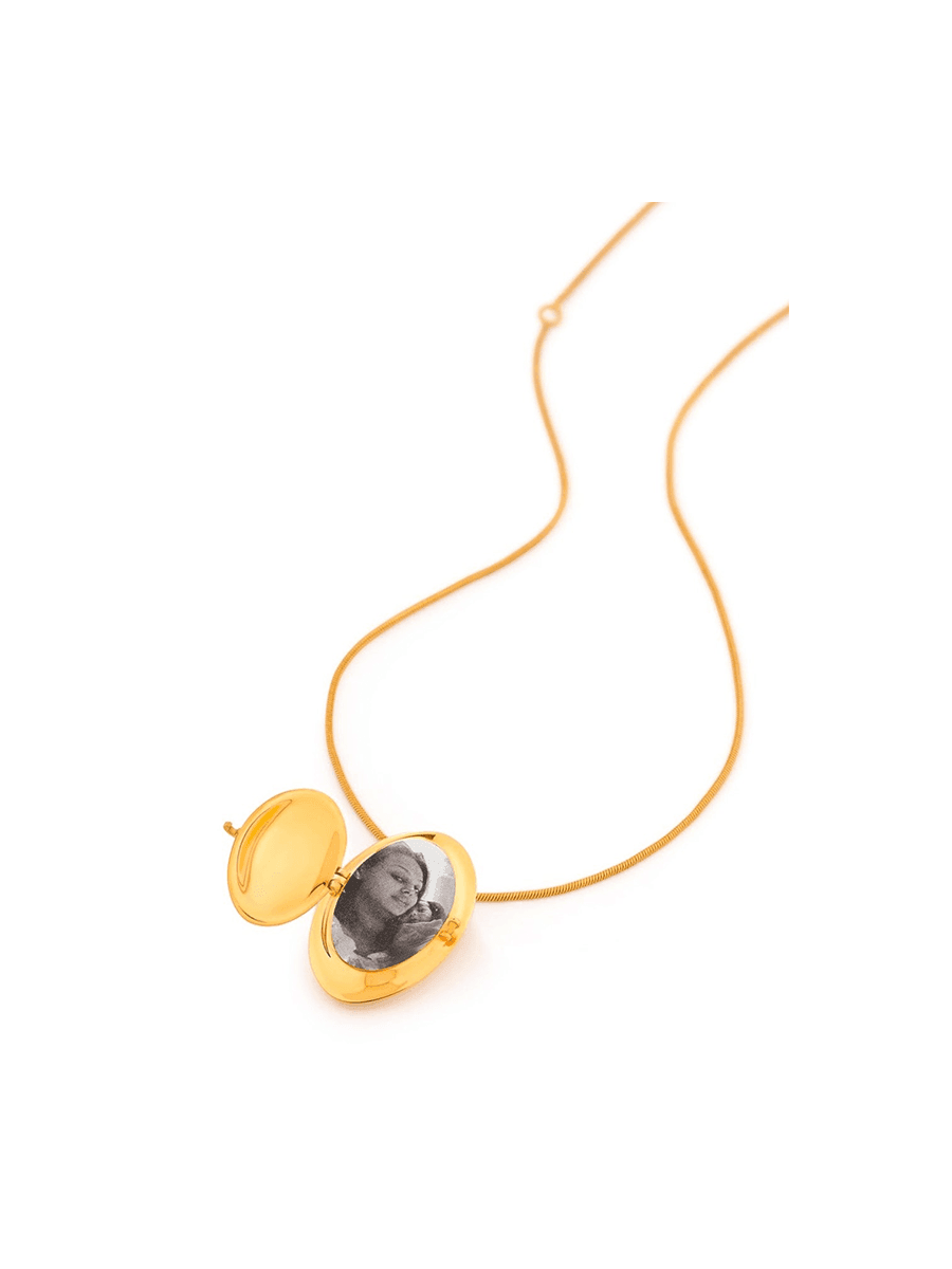 Misho Memento oval pendant gold