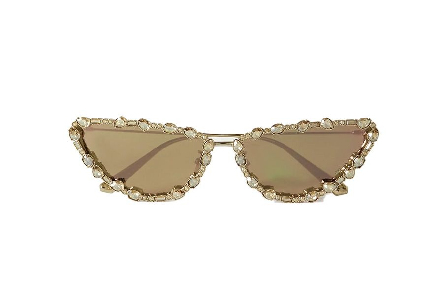 MissDior cat-eye crystal-embellished gold-tone sunglasses